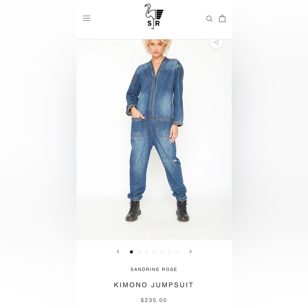 NWT Sandrine Rose x Free People Denim Kimono Jumpsuit Size Small - Picture 5 of 7